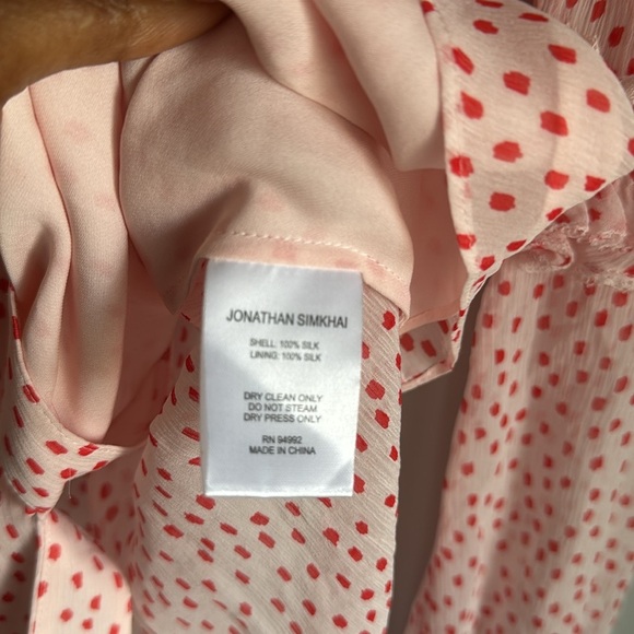 Jonathan Simkhai Delicate Romantic Silk Crepe Polka Dot Print Blouse Small - Picture 8 of 12